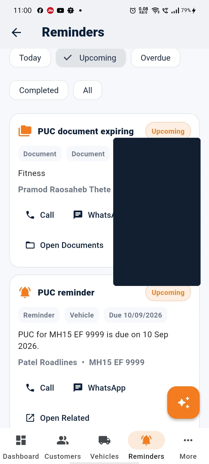 RTO Mitra document expiry reminders